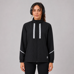 Women's Windproof Reflective Running Jacket - Black