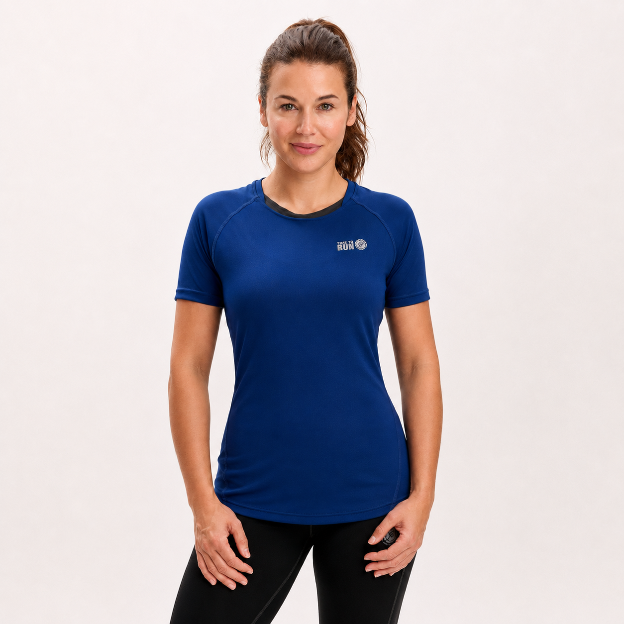 Women's Short Sleeve Running T-Shirt - Navy Blue
