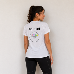 Women's Short Sleeved Custom Running T Shirt White