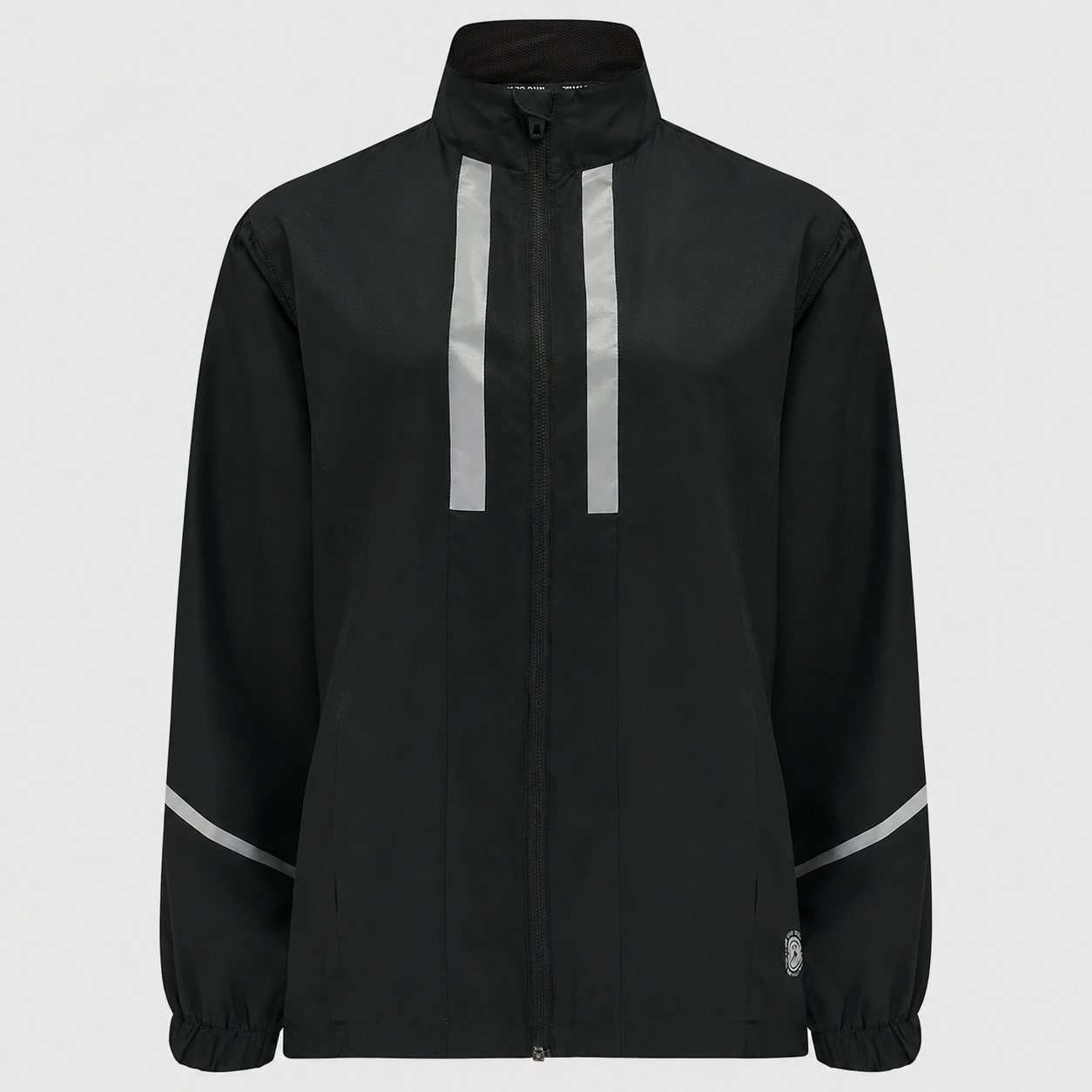 Women's Windproof Reflective Running Jacket - Black