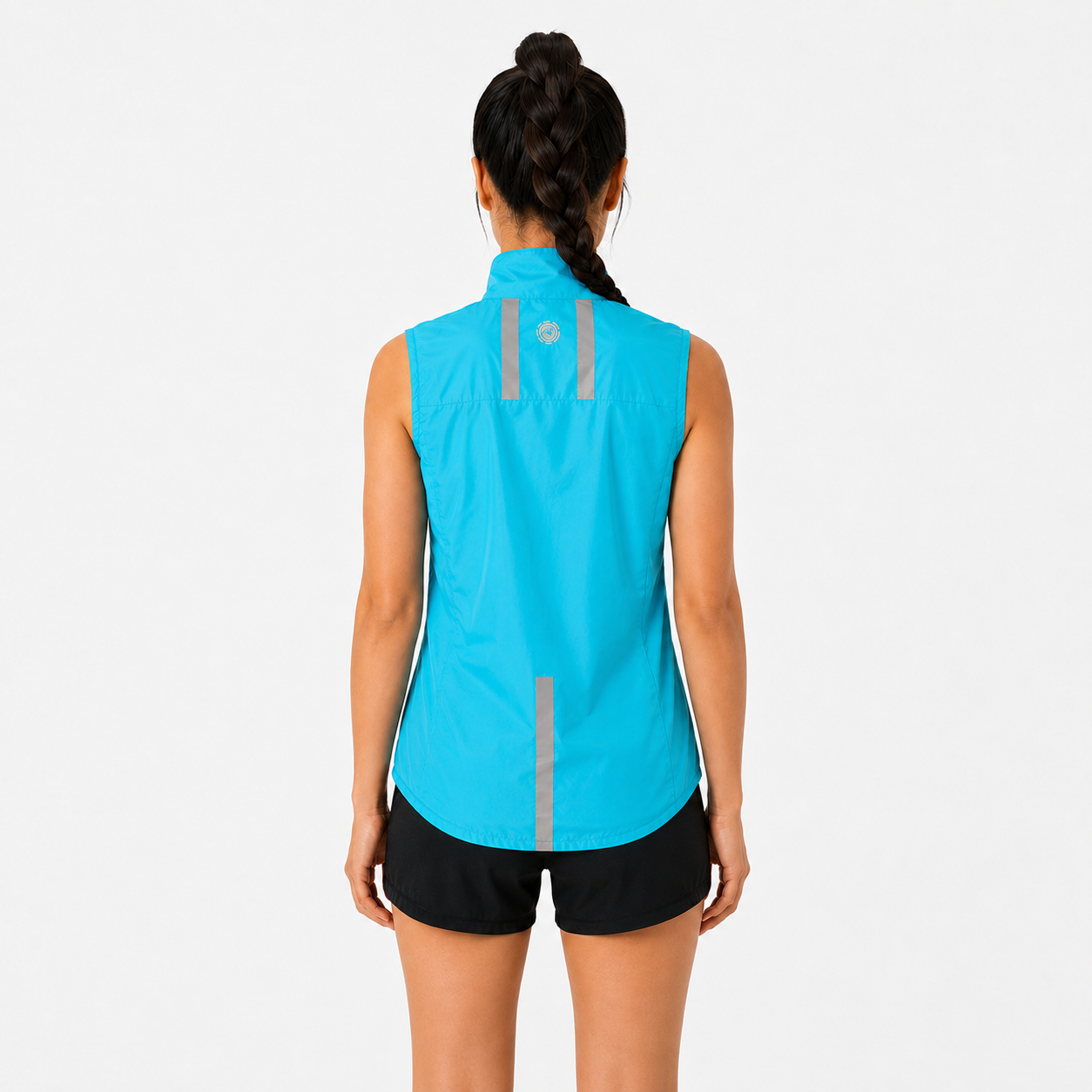 Women's Pace Running Gilet - Lightweight Windproof Reflective Trim & Two Pockets - Atoll Blue