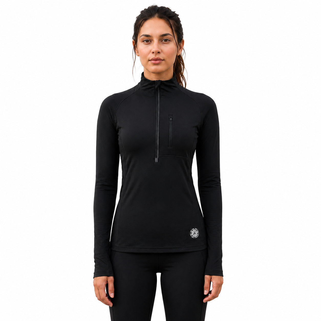 Women's Long Sleeve Thermal Running Top - Black