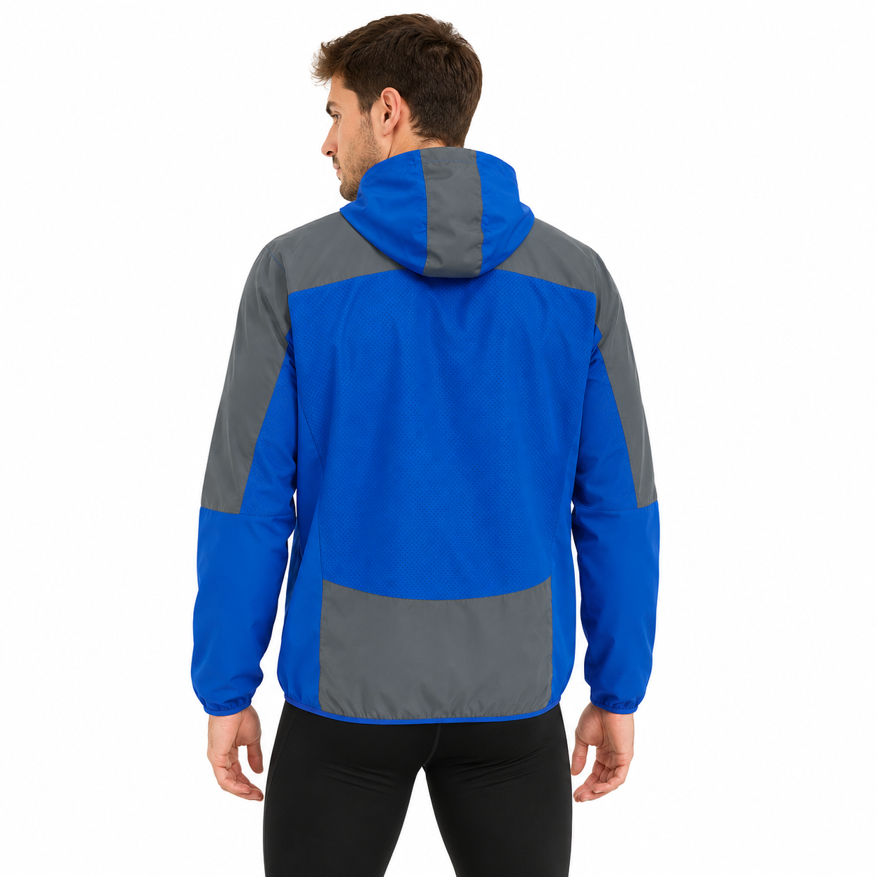 Men's Pace Spirit Reflective Running Jacket - Lightweight Windproof Reflective Trim & Pocket - Barents Blue