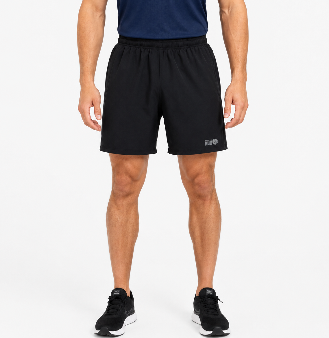 Men's Trail Spirit Running Shorts With Side And Rear Pockets-Black