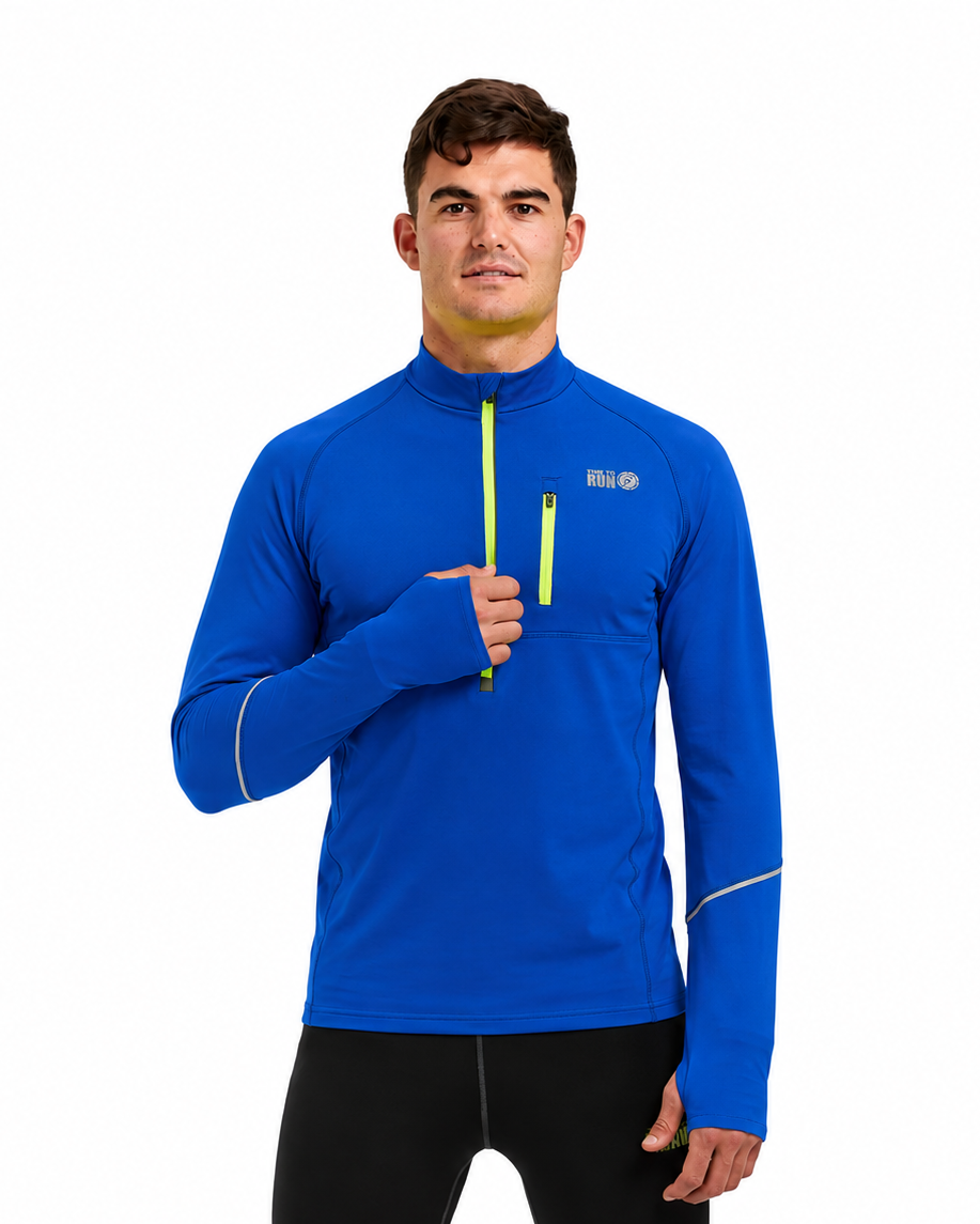 Men's Thermal Zip Top - Blue