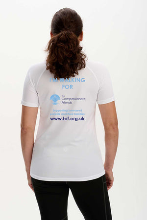 Women's Short Sleeved Compassionate Friends Running T Shirt White