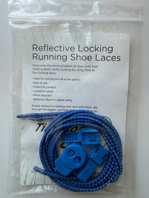 Blue Fleck Reflective Running & Triathlon Lock Laces