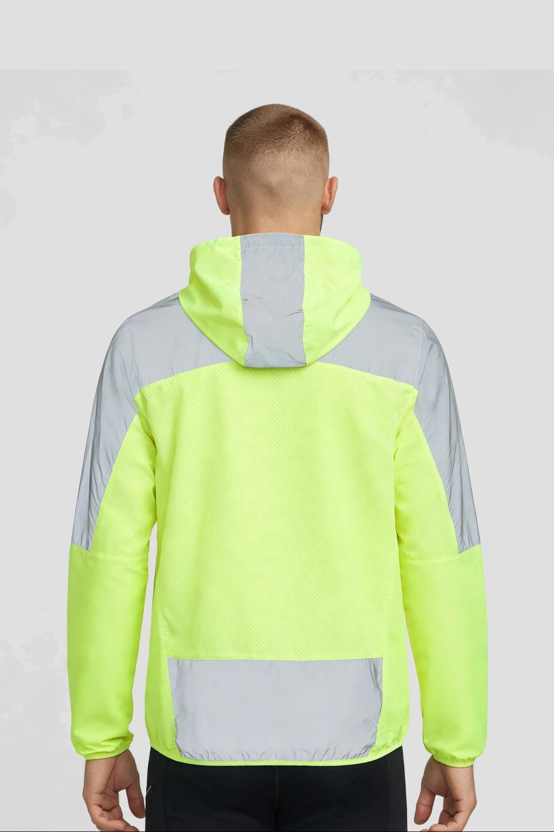 Men's Windproof Reflective Jacket - Lime Green