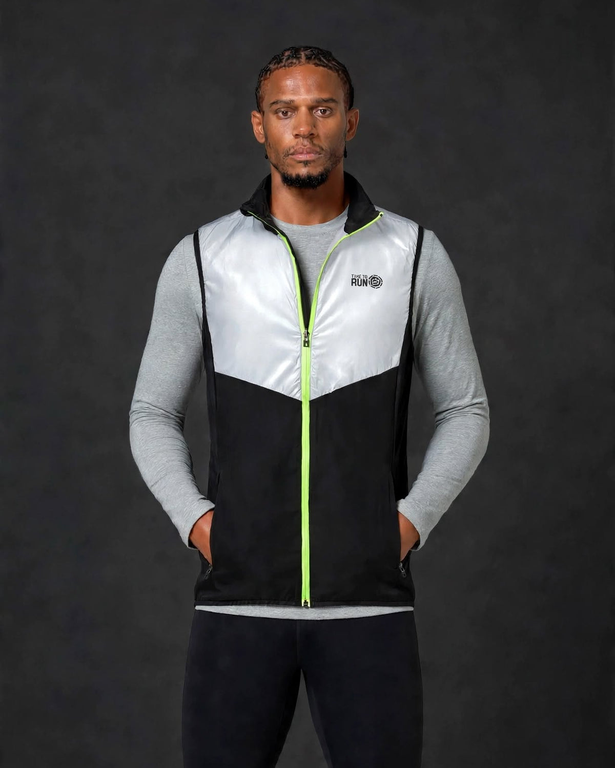 Men’s Reflective Windproof Gilet - Black
