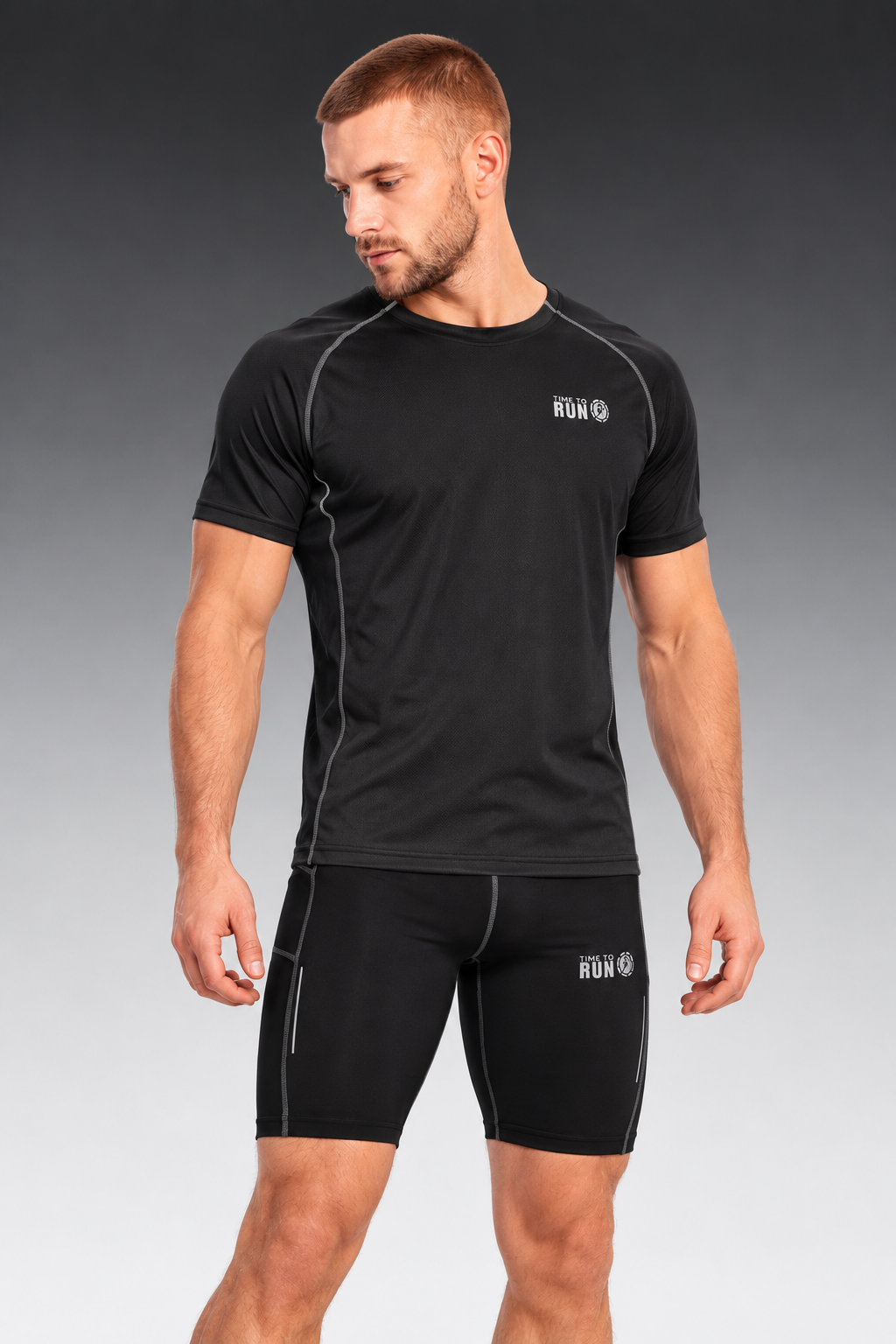 Men's Compression Half Tights - Black