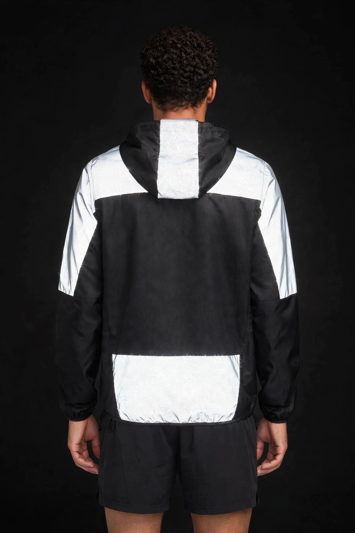 Men's Windproof Reflective Jacket - Black