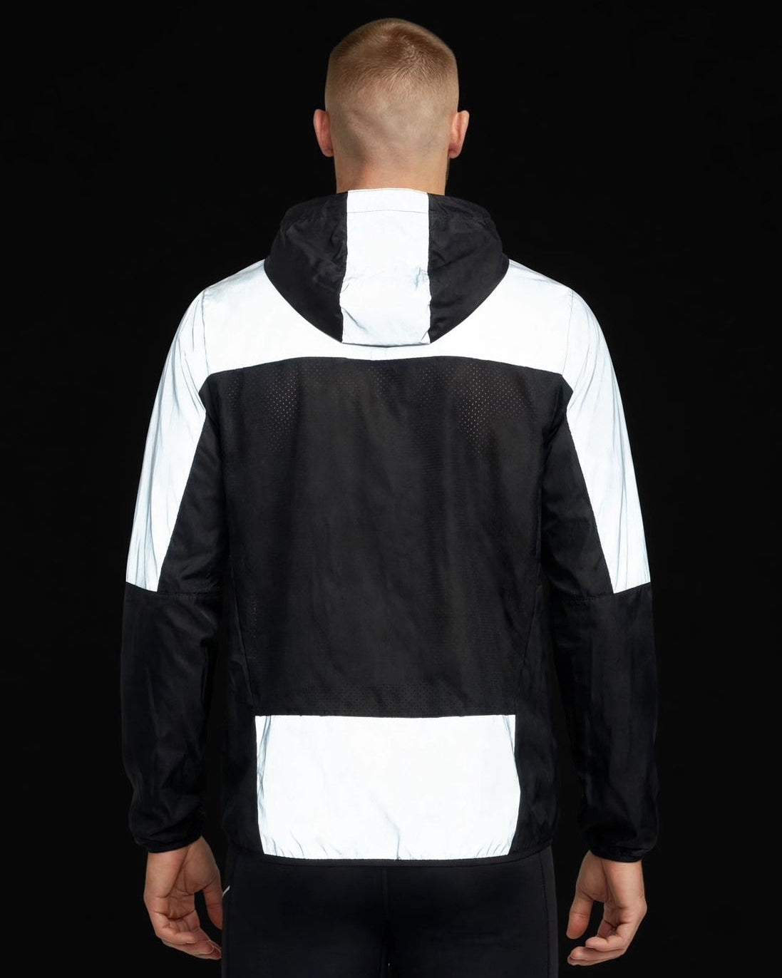 Men's Windproof Reflective Jacket - Black