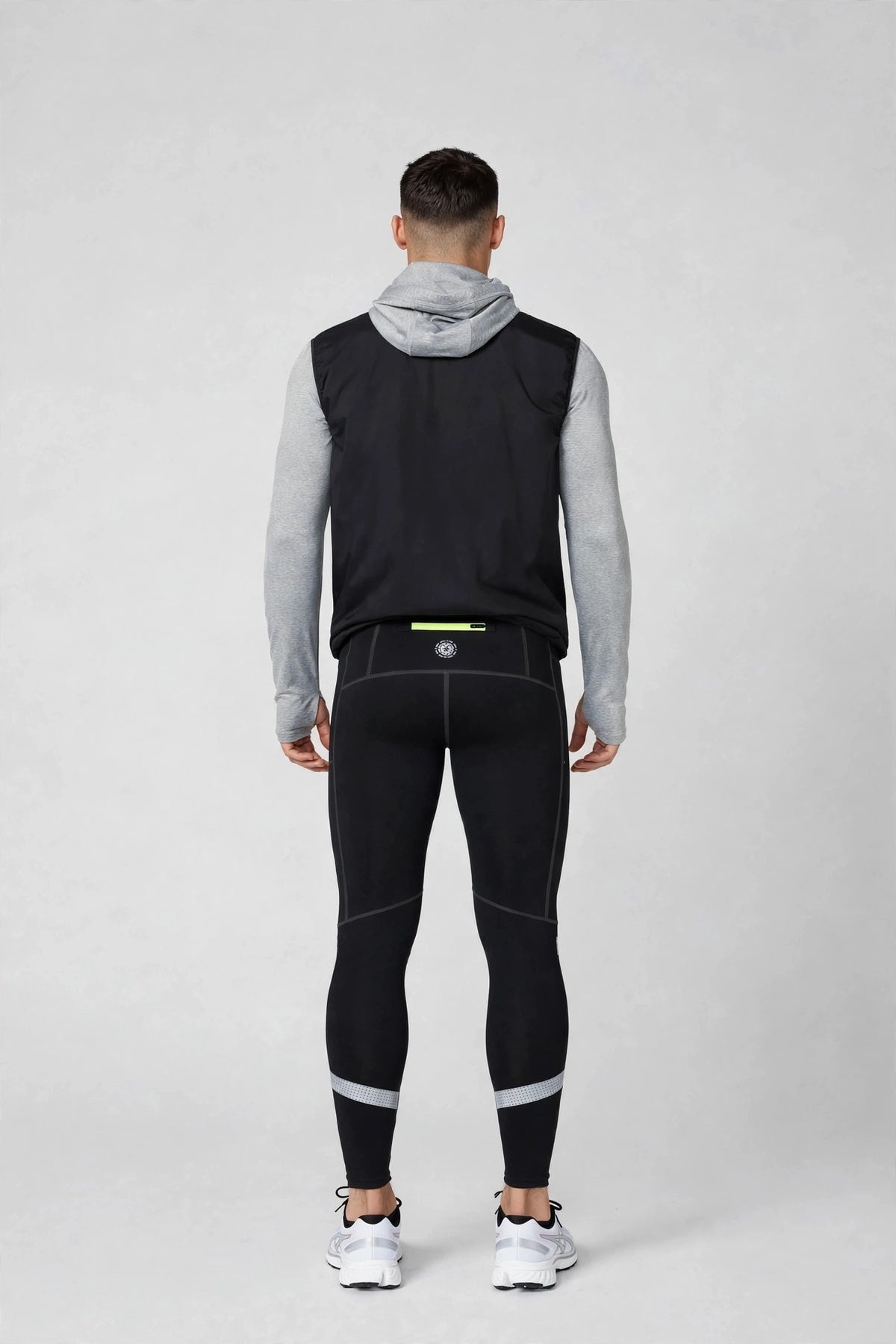 Men's Reflective Tights - Black/Lime
