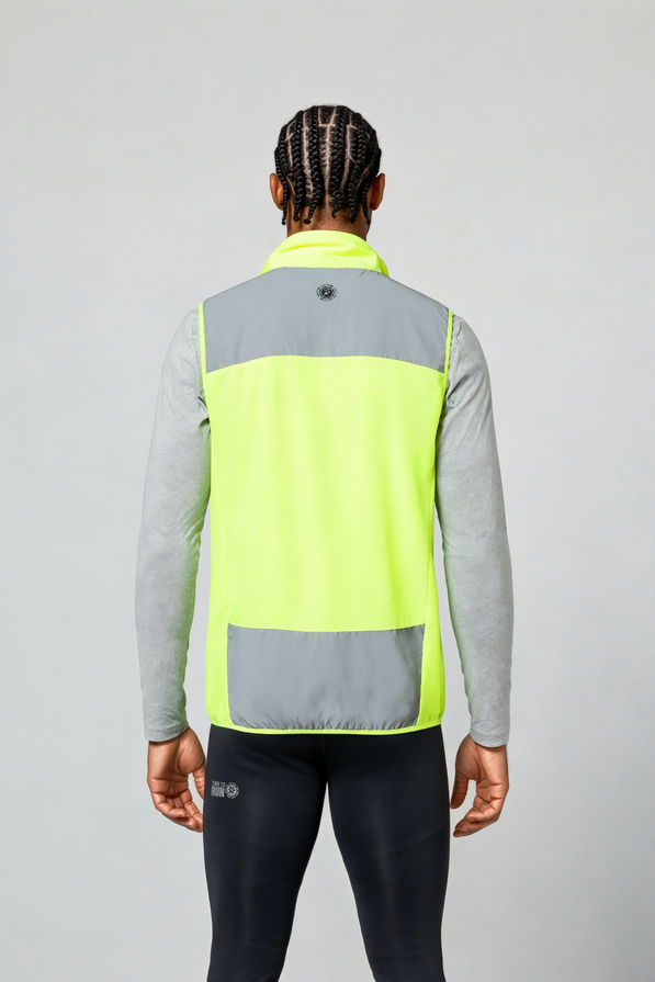 Men’s Reflective Windproof Gilet - Lime Green
