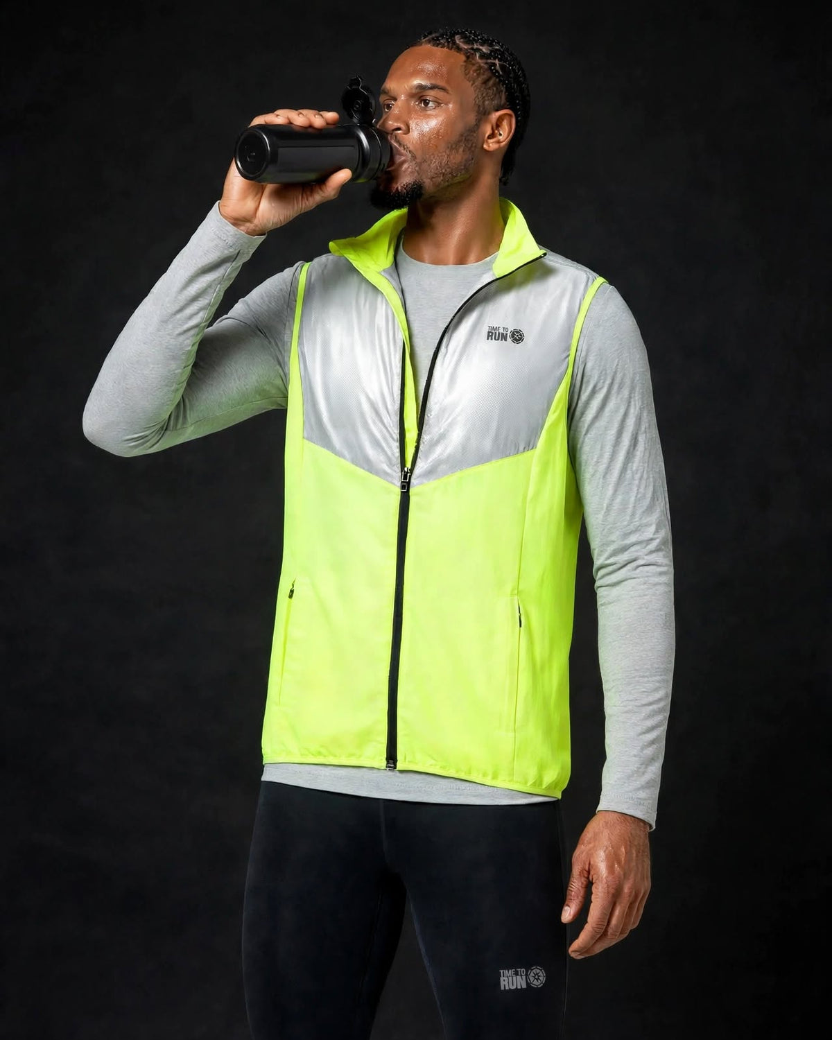 Men’s Reflective Windproof Gilet - Lime Green