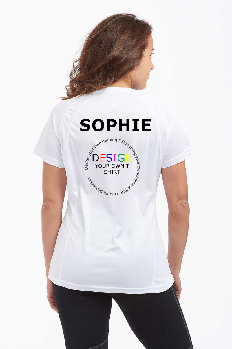 Women's Short Sleeved Custom Running T Shirt White