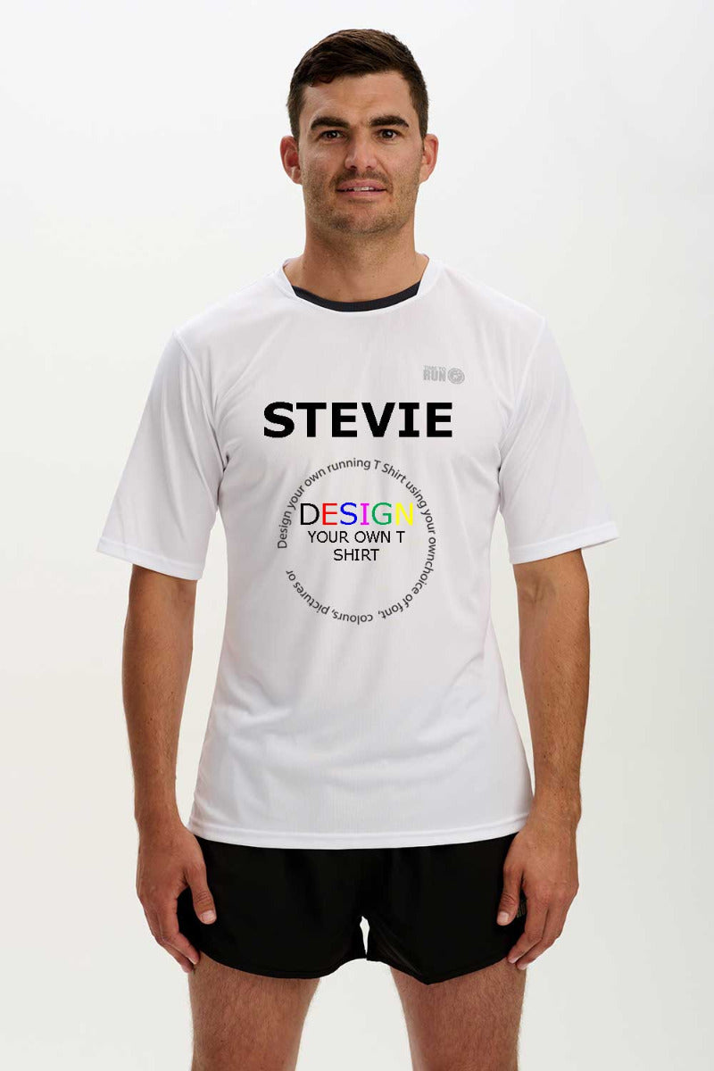 Men's Short Sleeved Custom Running T Shirt White
