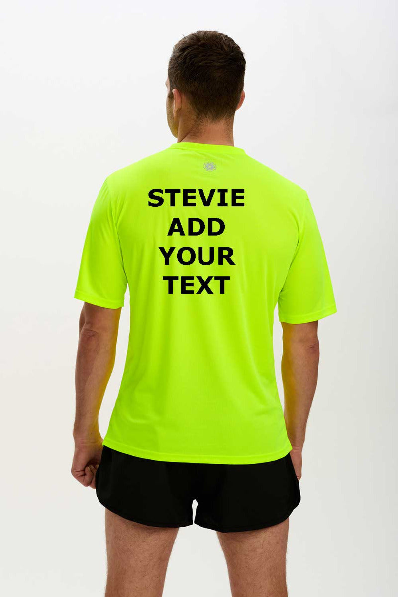 Men's Short Sleeved Printed Running T Shirt Lime