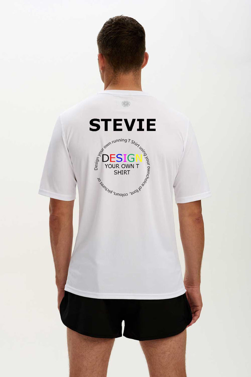 Men's Short Sleeved Custom Running T Shirt White