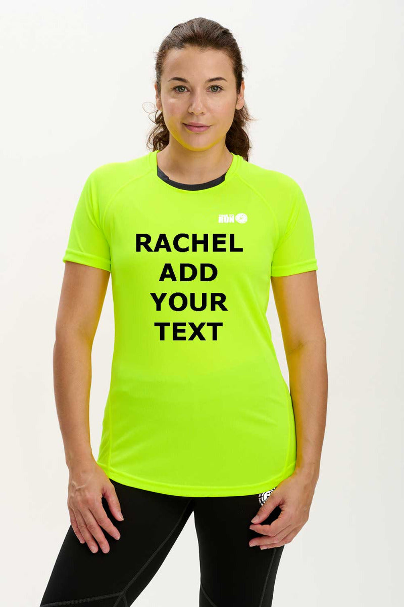 Women's Short Sleeved Custom Running T Shirt Lime