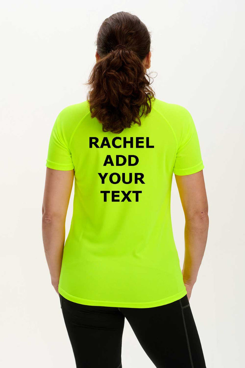 Women's Short Sleeved Custom Running T Shirt Lime