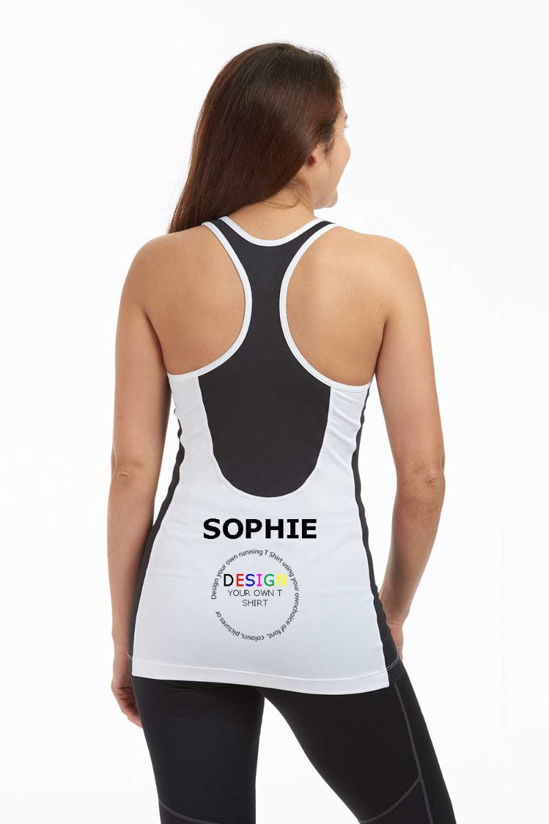 Men's Bespoke Printed Running Vest White Medium