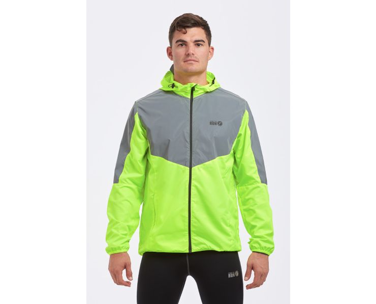 Men s Hooded Running Jacket Windproof Reflective High Vis Lightweight Free Returns 5 Reviews