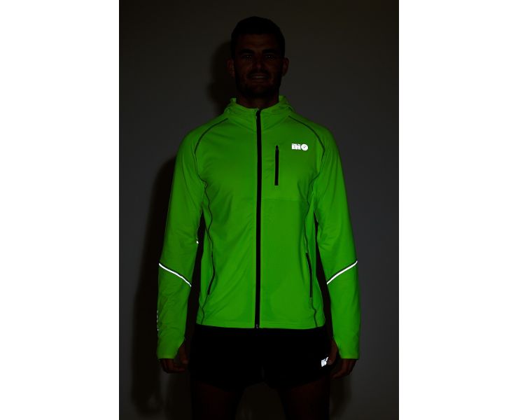 Men s Running Hoodie Jacket Thermal Lime Green