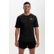 Men's Spirit Short Sleeved Training Running T Shirt-Black-Charcoal