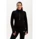 Women's Long Sleeved Thermal Zip Neck Running Top Black-Size 8