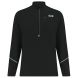 Running Top For Men - Long Sleeved Zip Neck Shirt With Chest Pocket - Thermal Fabric - Jet