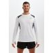 Men's Pace Spirit Long Sleeved Running T Shirt-White-Charcoal