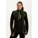 Women's Running Top - Long Sleeved Zip Neck With Chest Pocket - Ebony