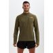 Men's Thermal Zip Neck Running Top Olive Medium