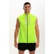 Men's Pace Running Gilet - Lightweight Windproof Reflective Trim & Two Pockets - Lime